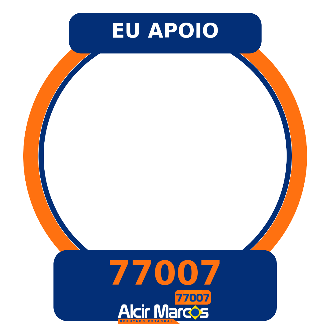 Moldura Eu apoio Alcir Marcos 77007 para foto de perfil